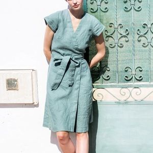Custom Made 100% Linen Dress BNWT
